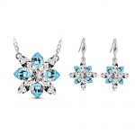 Blue Snowflake Earrings and pendent set