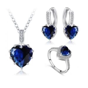 Crystal Heart Earrings,Pendant & Ring Set