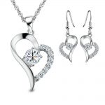 Silver Heart Women Earrings & Necklace Main 1