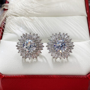 Clear Crystal Snowflake stud earrings