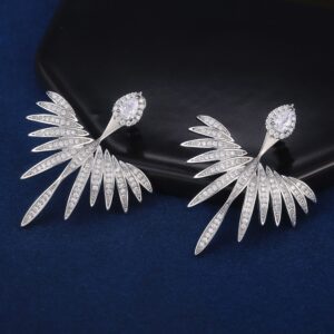 Angel Wings inlay Crystal Stud Earrings