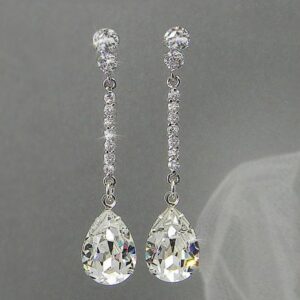 Long Teardrop Crystal Earrings