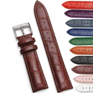 SILVER PIN BUCKLE FAUX LEATHER WATCH STRAP