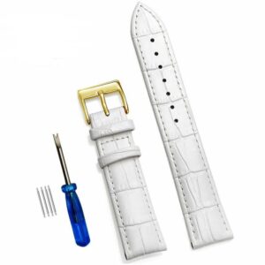 GOLD PIN BUCKLE FAUX LEATHER WATCH STRAP