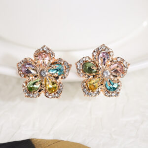 Multi Color Snowflake Stud Earrings