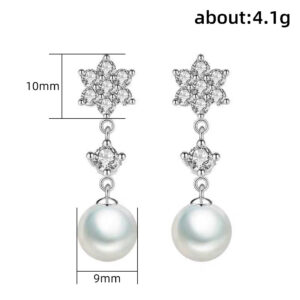 Snowflake Pearl Drop Earrings