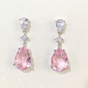 Pink Pear Drop Earrings
